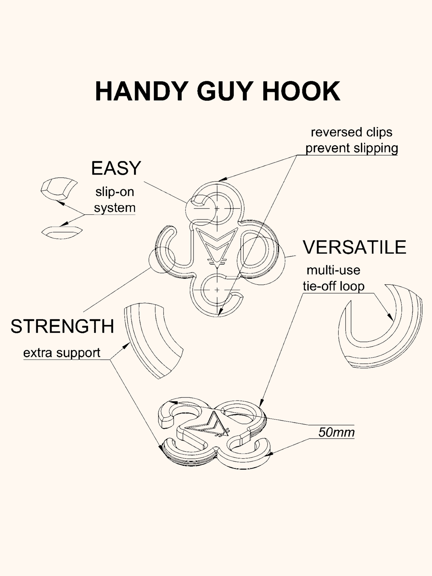 Handy Guy Hook - 6 Pack